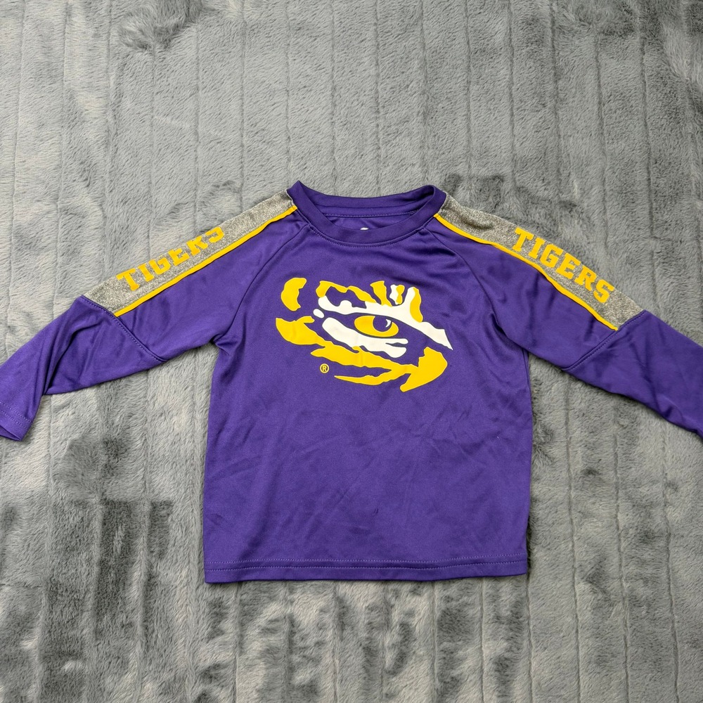 Colosseum LSU Tigers Toddler 3T Purple Long Sleeve Shirt NCAA Fan Gear 11573